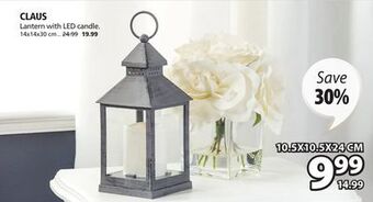JYSK Claus lantern with led candle offer