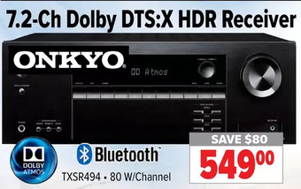 2001 Audio Video Onkyo 7.2-ch dolby dts:x hdr receiver offer