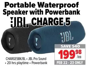 2001 Audio Video Jbl charge 5 portable waterproof speaker with powerbank offer