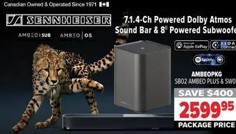 2001 Audio Video 7.1.4-ch powered dolby atmos sound bar & 8 powered subwoofer offer