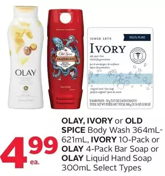 Rexall Olay, ivory or old spice body wash, ivory or olay bar soap or olay liquid hand soap offer