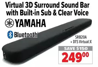 2001 Audio Video Yamaha virtual 3d surround sound bar with built-in sub & clear voice offer