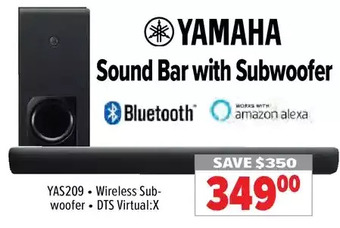 2001 Audio Video Yamaha sound bar with subwoofer offer