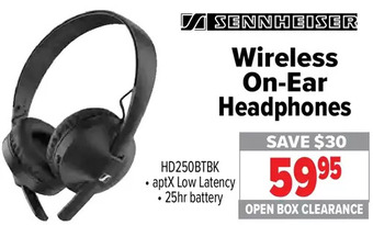 2001 Audio Video Sennheiser wireless on-ear headphones offer