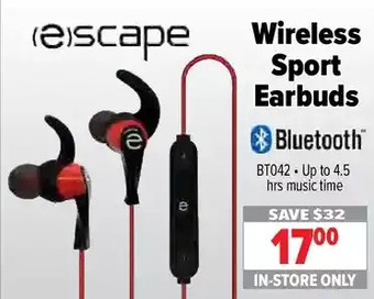 2001 Audio Video Escape wireless sport earbuds offer