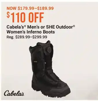 Cabela's Cabela's men's or she outdoor women's inferno boots offer
