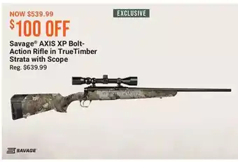 Cabela's Savage axis xp bolt-action rifle in truetimber strata with scope offer