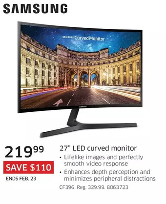 The Source Samsung 27" led curved monitor offer