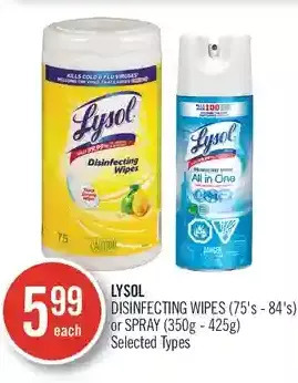 Shoppers Drug Mart Lysol disinfecting wipes or spray offer
