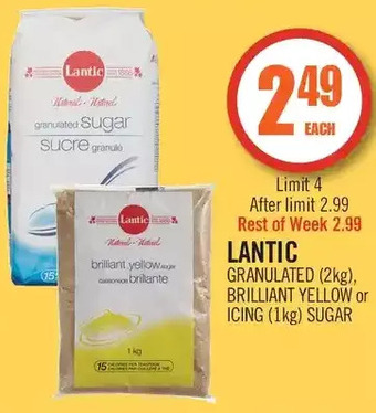 Shoppers Drug Mart Lantic granulated, brilliant yellow or icing sugar offer