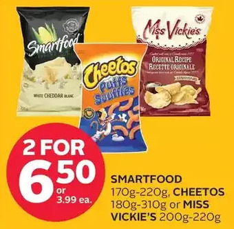 Rexall Smartfood, cheetos or miss vickie's offer