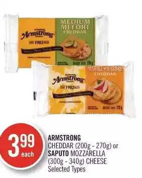 Shoppers Drug Mart Armstrong cheddar or saputo mozzarella cheese offer