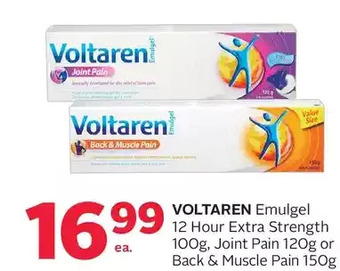 Rexall Voltaren emulgel 12 hour extra strength, joint pain or back & muscle pain offer