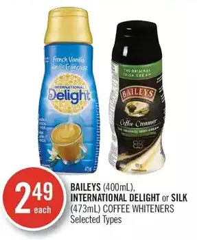 Shoppers Drug Mart Baileys, international delight or silk coffee whiteners offer