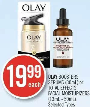 Shoppers Drug Mart Olay boosters serums or total effects facial moisturizers offer
