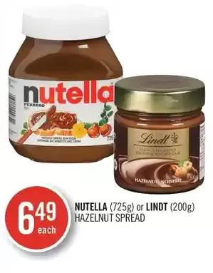 Shoppers Drug Mart Nutella or lindt hazelnut spread offer