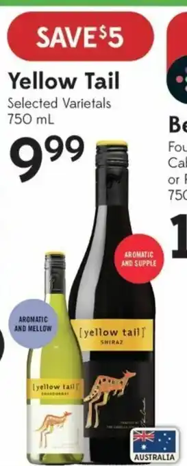 Sobeys Yellow tail selected varietals 750ml offer