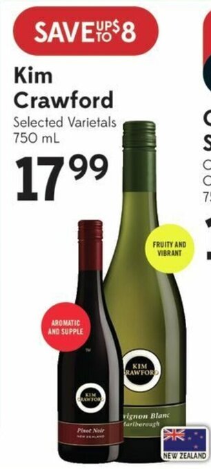 Sobeys Kim crawford selected varietals 750ml offer