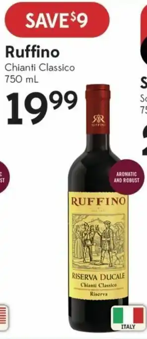 Sobeys Ruffino chianti classico 750ml offer