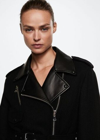 Wool biker coat