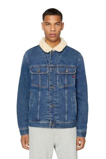 Diesel Regular-fit teddy-lined trucker jacket offer