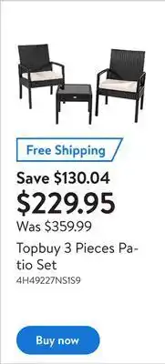 Walmart Topbuy 3 pieces patio set offer