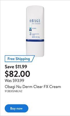 Walmart Obagi nu derm clear fx cream offer