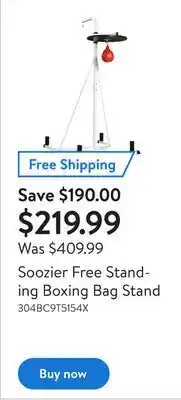 Walmart Soozier free standing boxing bag stand offer