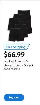 Walmart Jockey classic 5" boxer brief - 6 pack offer