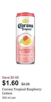 LCBO Corona tropical raspberry lemon offer