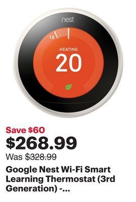 Best Buy Google nest wi-fi smart learning thermostat (3rd generation) - white - only at best buy offer