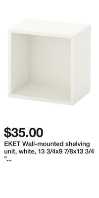 IKEA Eket wall-mounted shelving unit, white, 13 3/4x9 7/8x13 3/4 " (35x25x35 cm) offer