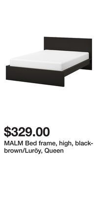 IKEA Malm bed frame, high, black-brown/luröy, queen offer