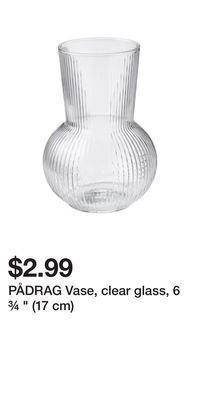 IKEA Pådrag vase, clear glass, 6 ¾ " (17 cm) offer