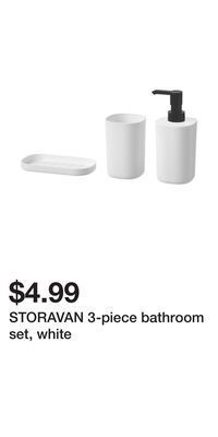 IKEA Storavan 3-piece bathroom set, white offer