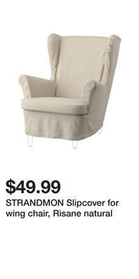 IKEA Strandmon slipcover for wing chair, risane natural offer
