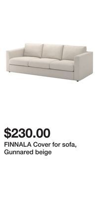 IKEA Finnala cover for sofa, gunnared beige offer