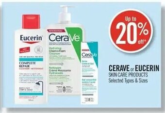 Shoppers Drug Mart Cerave or Eucerin skin care products offer
