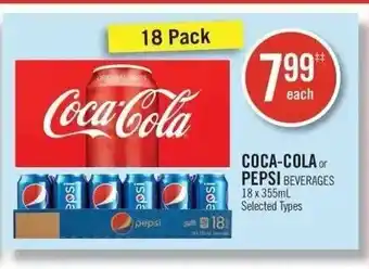Shoppers Drug Mart Coca-Cola or Pepsi 18 x 355 ml offer