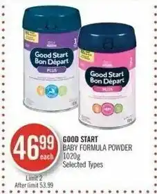 Shoppers Drug Mart Good Start baby formula powder 1020g offer