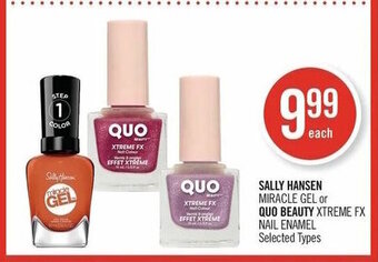 Shoppers Drug Mart Sally Hansen miracle gel or Quo Beauty xtreme fx nail enamel offer