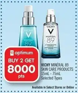 Shoppers Drug Mart Vichy mineral 89 skin care products 15ml - 75ml offer