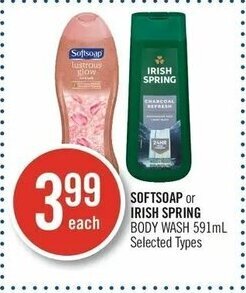 Shoppers Drug Mart Softsoap or Irish Spring body wash 591ml offer