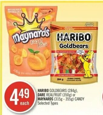 Shoppers Drug Mart Haribo goldbears (284g), Dare realfruit (350g) or Maynards (315g - 355g) candy offer