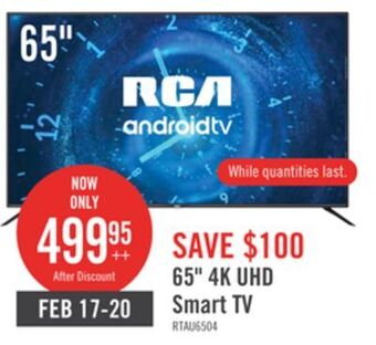 The Brick Rca 65" android uhd tv - rtau6504 offer