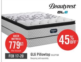 The Brick Beautyrest gl6 pillowtop queen mattress offer