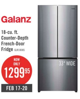 The Brick Galanz 18 cu. ft. french-door refrigerator - glr18fs5m08 offer