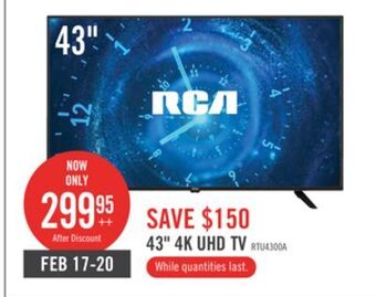 The Brick Rca 43" 4k uhd led television - rtu4300 offer