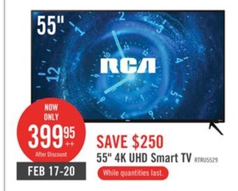 The Brick Rca 55" 4k uhd roku smart television - rtru5529 offer