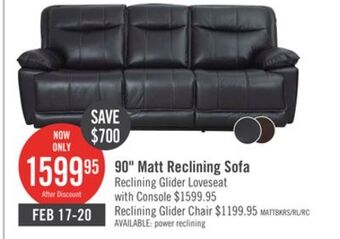 The Brick Matt leather-look fabric reclining sofa - black offer
